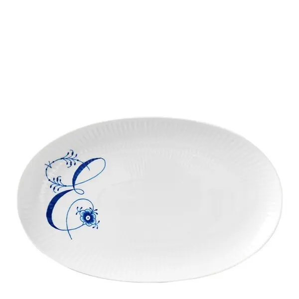 Alfabet oval tallerken E 23 cm