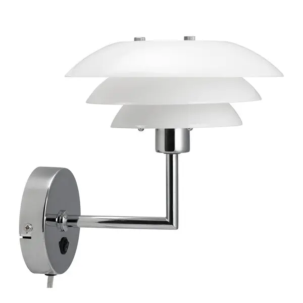 DL20 vegglampe 20 cm opal/krom