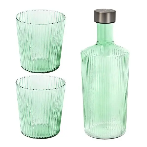 Ribbed Elegance gaveeske Bondi 3 deler grønn