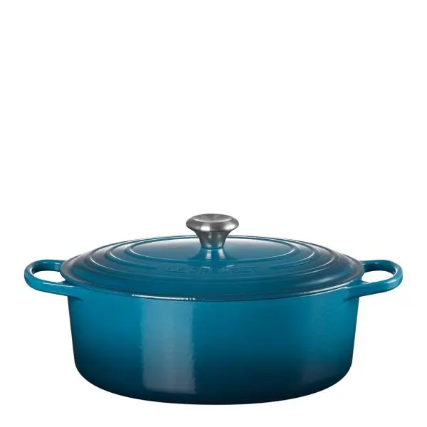 Oval støpejernsgryte 31 cm deep teal