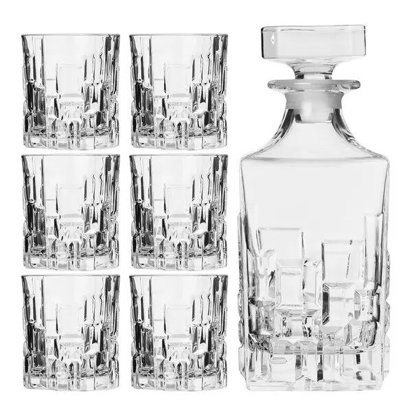 Etna whiskeykaraffel med 6 glass 81 cl klar