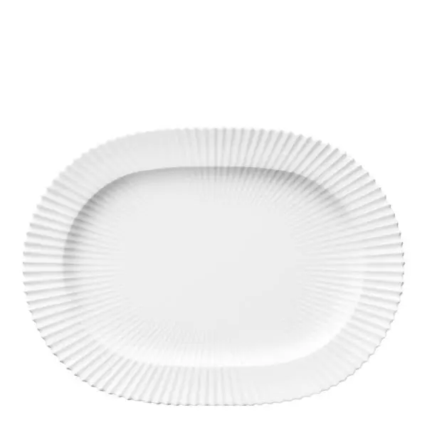 Ovalt serveringsfat 33 cm hvit