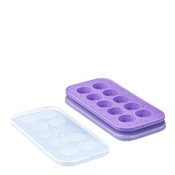 Matoppbevaring og lokk i silikon cookie tray 10x25 ml 2 stk lilla