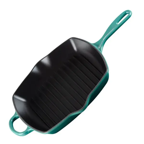 Signature kvadratisk grillpanne i støpejern 26 cm Bleu Riviera
