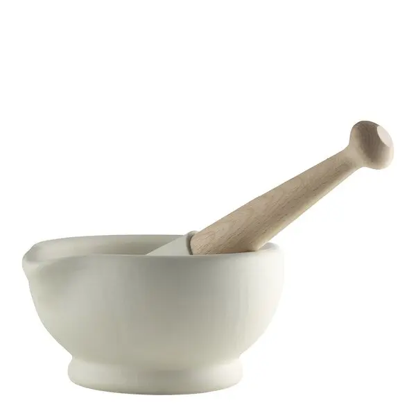 Morter og pistill 17 cm hvit