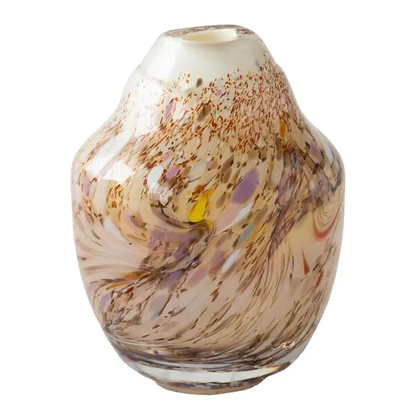 Unik skulptur kunstglass S 17 cm brun multi