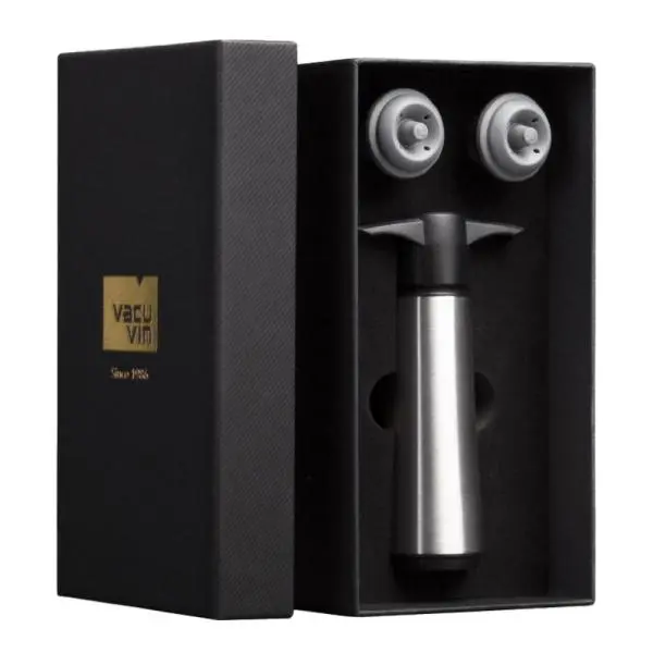 Wine Saver 3 stk gaveeske svart/sølv