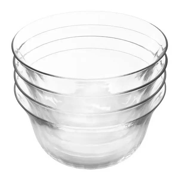 Big Love dessertskåler i glass 14 cm 4 stk riflet klare