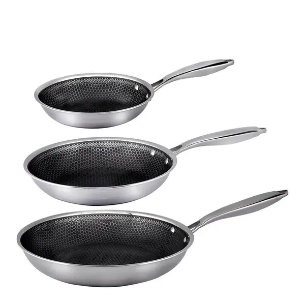 Santo stekepannesett 20+24+28 cm stål/svart