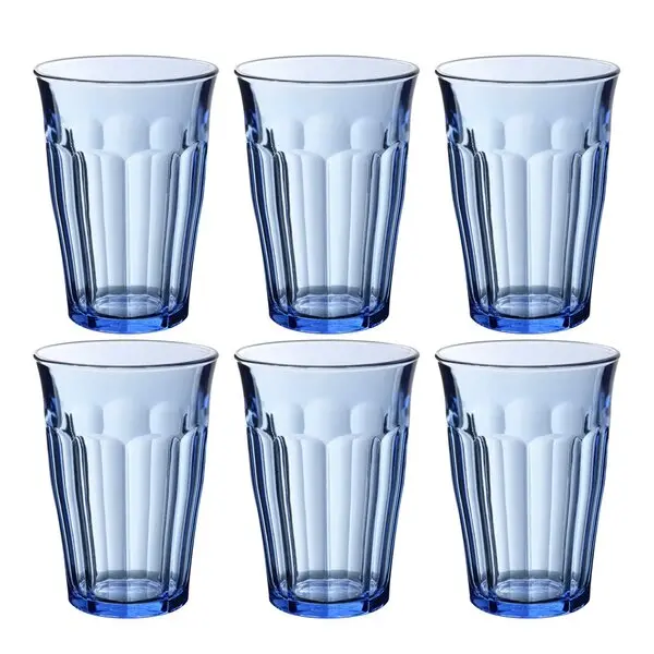 Picardie vannglass 36 cl 6 stk marin blå