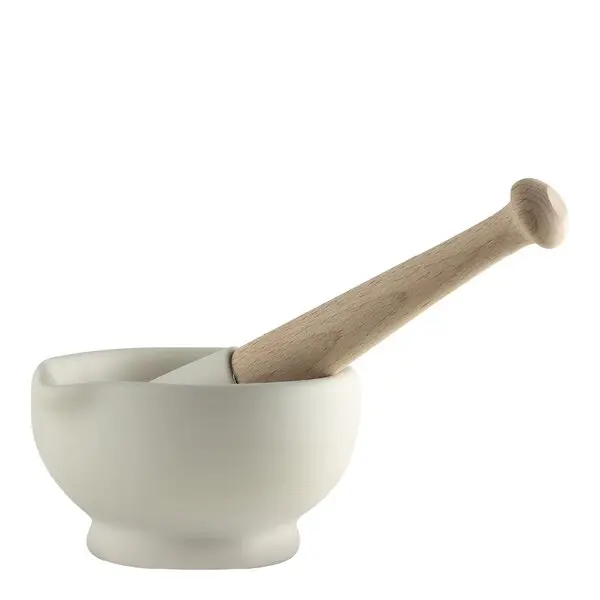 Morter og pistill 10 cm hvit