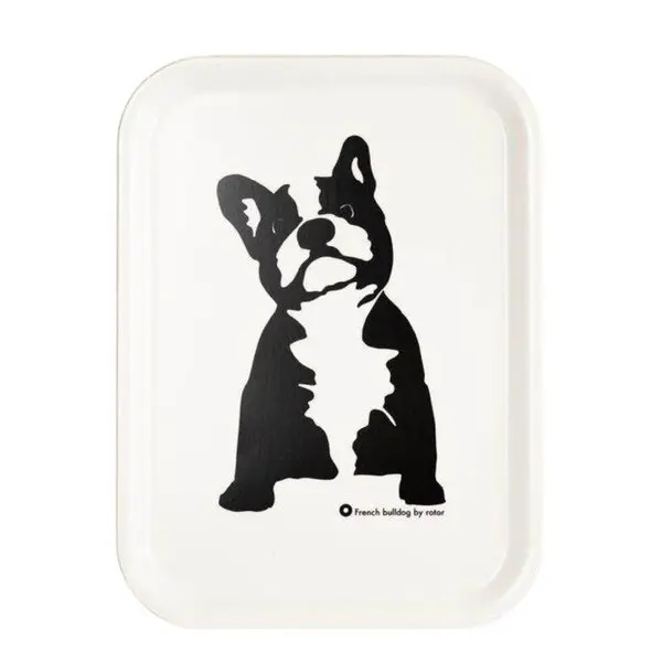 Buster serveringsbrett 27x20 cm hvit/svart