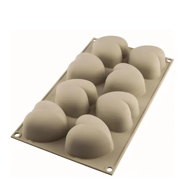 Silikonform hjerte 8 stk 6,3x6,5x3,9 cm