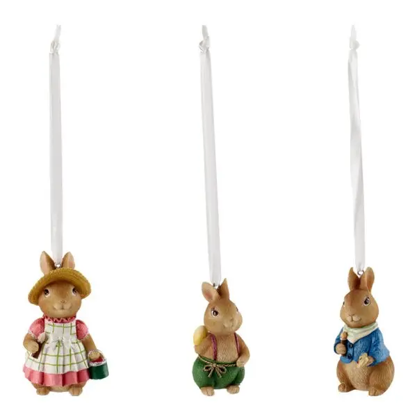 Spring Fantasy ornament kanin 3 stk multi