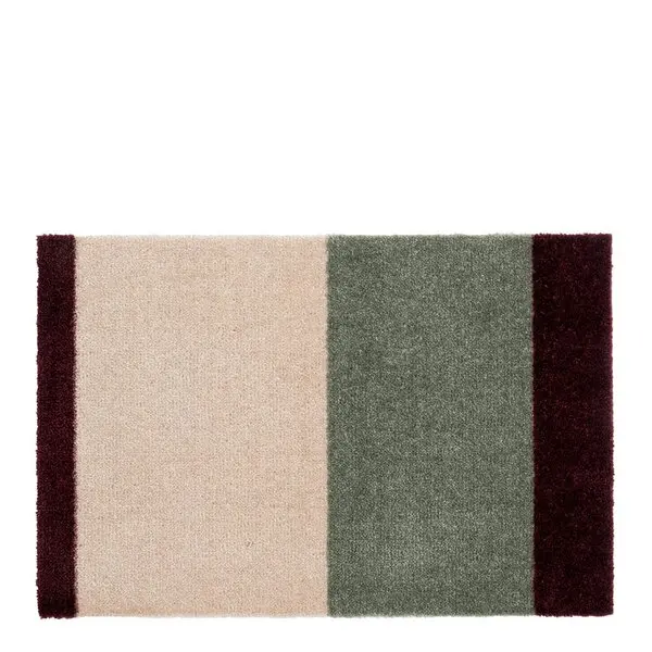 Stripes horisontal gulvmatte 40x60 cm bordeaux/green/ivory