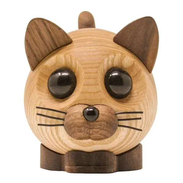 Felix katt trefigur 9 cm ask/valnøtt