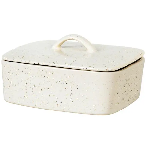 Nordic Vanilla smørskål 15x12x5,5 cm kremhvit