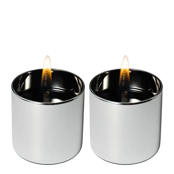 Lilly lyslykt 8, 2 stk m/ fuel 0,5L og 0,15L sølv