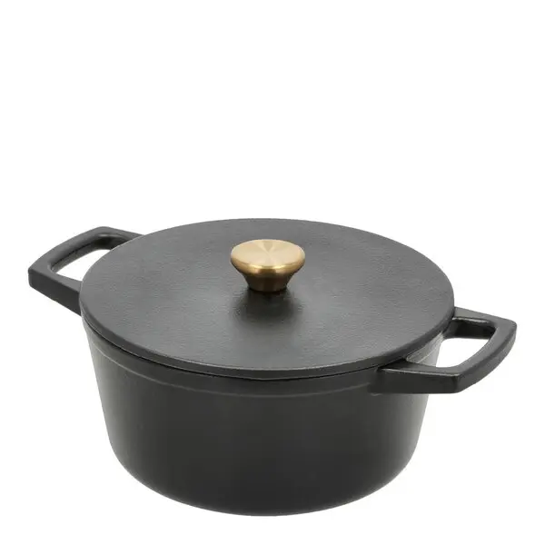 Støpejernsgryte 3,6L 22,5 cm svart