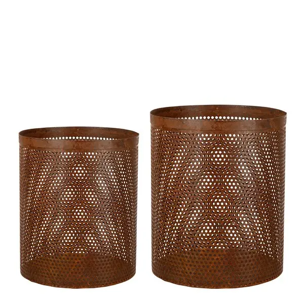 Lykt rund 2 stk 30/25 cm rust