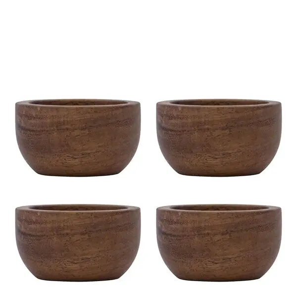 Wood eggeglass 5x3 cm 4 stk akasie