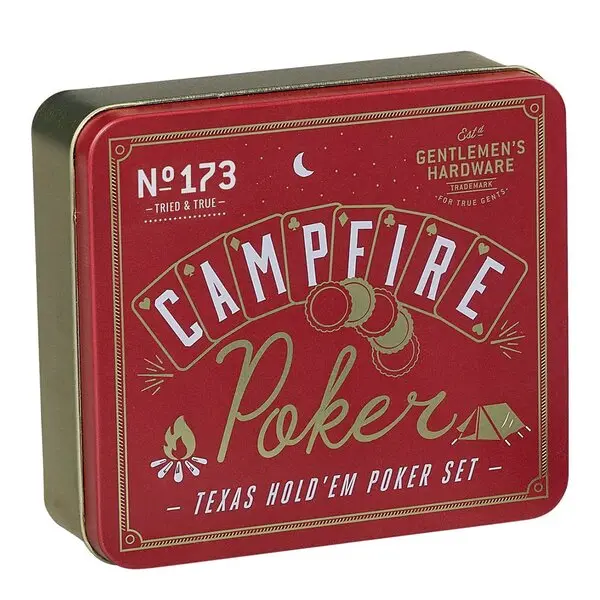 Campfire pokersett i etui rød