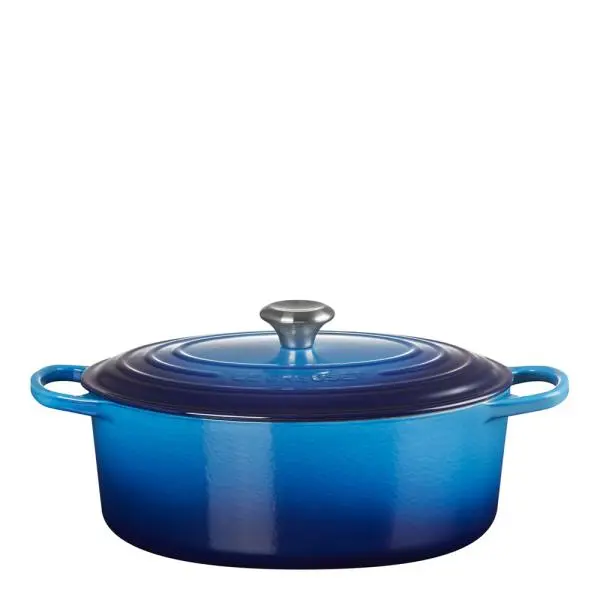 Oval støpejernsgryte 6,3L 31 cm azure