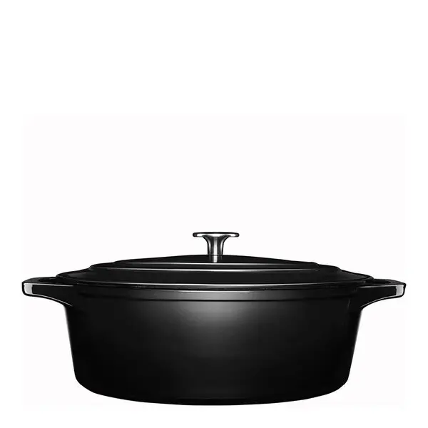 Stenfors støpejernsgryte oval 6,2L svart