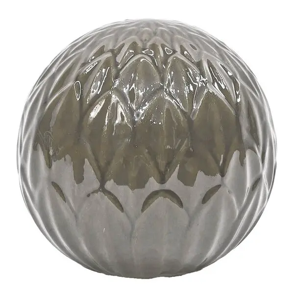 Blomma dekorball 15 cm grå