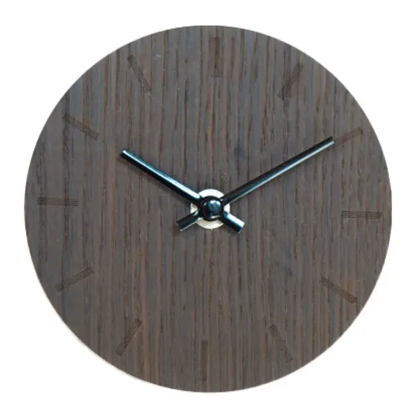 Dark Oak klokke 12 cm mørk eik m/svart viser
