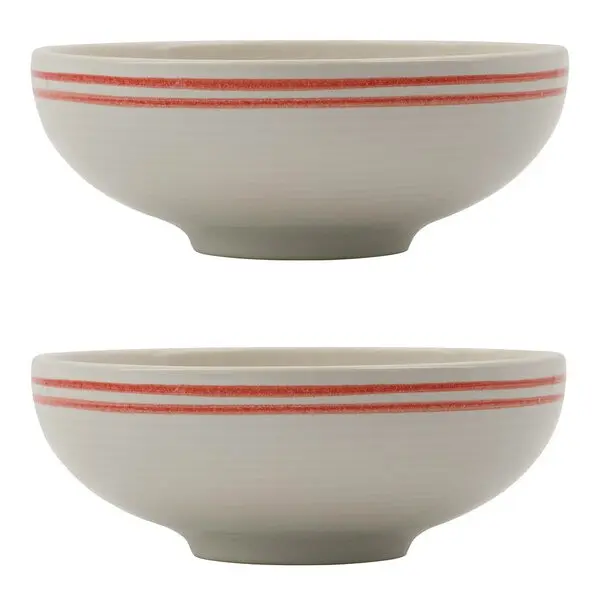 Bistro skål 15,5 cm 2 stk rød/hvit