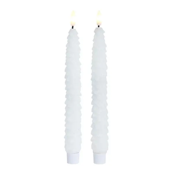 Livia LED-kronelys 25 cm 2 stk hvit