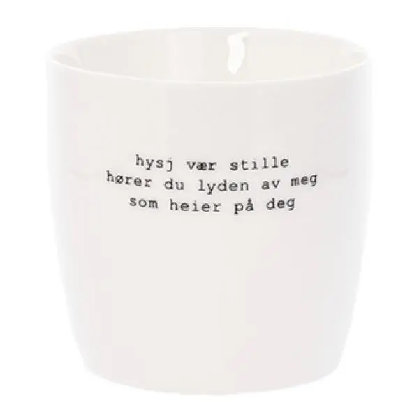 Trygve Skaug krus hysj vær stille 30 cl hvit