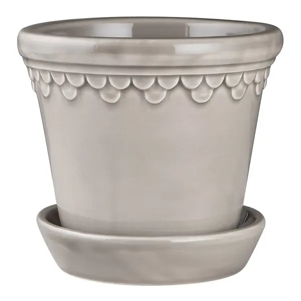 Københavner blomsterpotte 18 cm glazed perlegrå