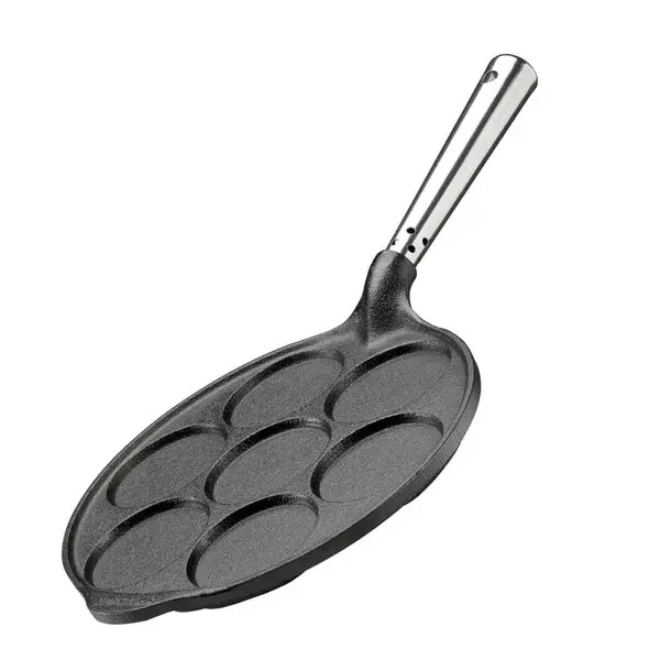 Professional lappepanne med rustfritt stål håndtak 23 cm støpejern