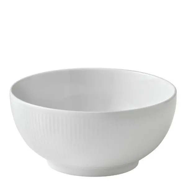 White Fluted skål 18 cm 1,1 L