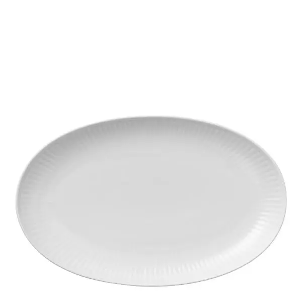 Hvit Riflet asjett 23,5 cm