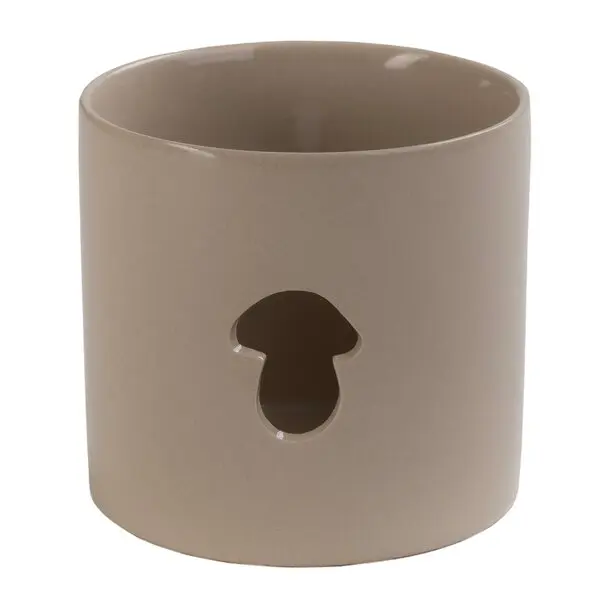 Telysholder sopp medium 8x8 cm beige