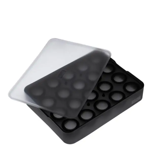 Isbitform kuler m/ lokk 3 cm svart