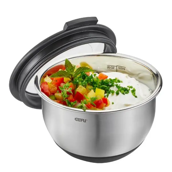 Muovo bolle m/lokk 0,6L/12 cm stål