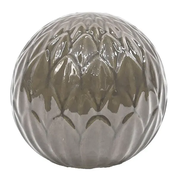 Blomma dekorball 20 cm grå