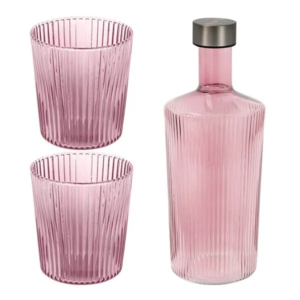 Ribbed Elegance gaveeske Broome 3 deler burgunder