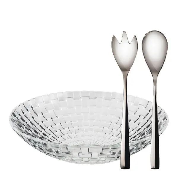 Glitter salatskål 32 cm med salatbestikk