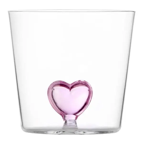 Cuore vannglass 35 cl hjerte rosa