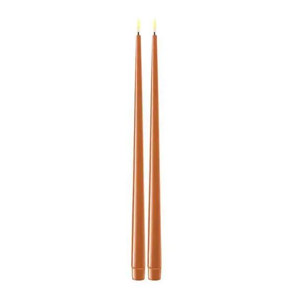 LED shiny dinner 2,2x28 cm 2 stk karamell