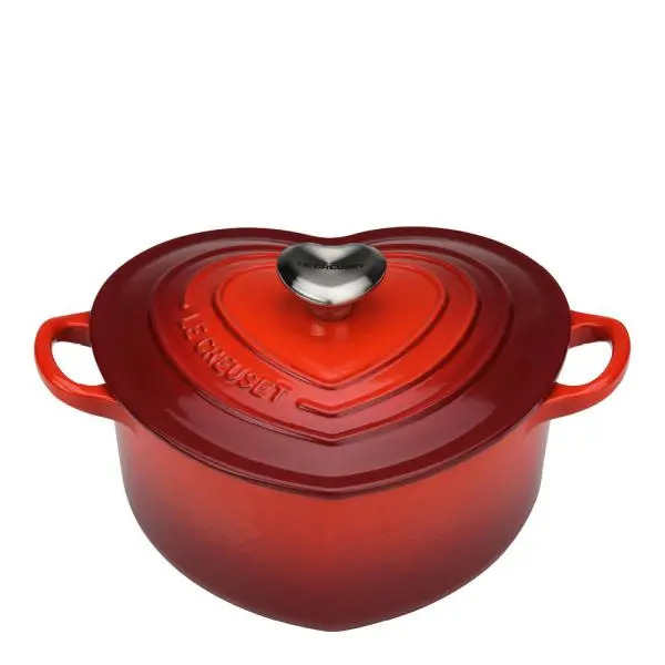 Gryte hjerteformet 2L cerise