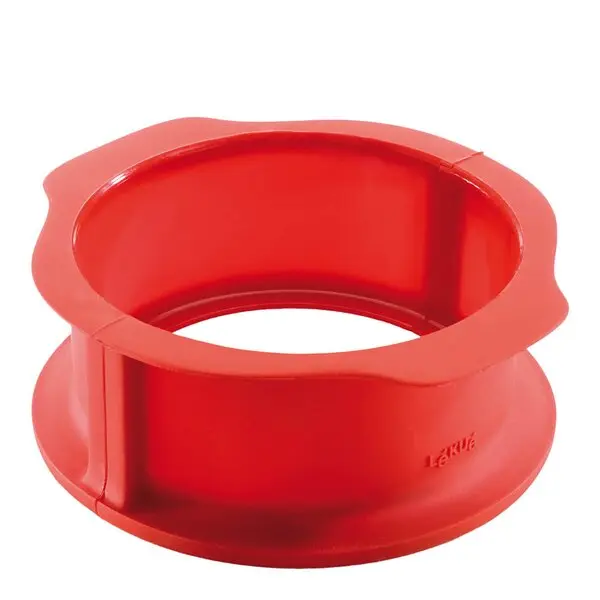 Springform i silikon med fat 15 cm 1 L rød/hvit