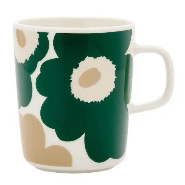 Oiva Unikko krus 25 cl hvit/grønn/beige