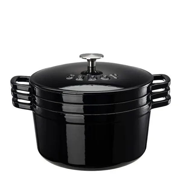 Classic støpejernsgrytesett 3 stk 1,6L + 3L + 4,9L svart