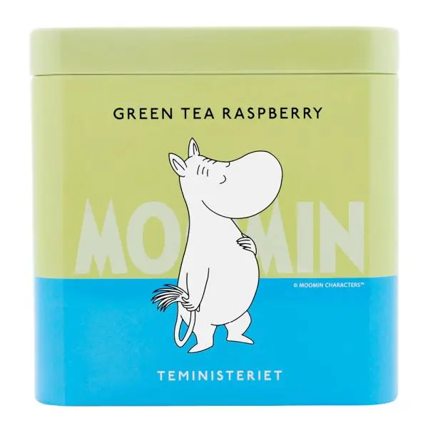 Mummi teboks Mummitrollet grønn te bringebær 100g